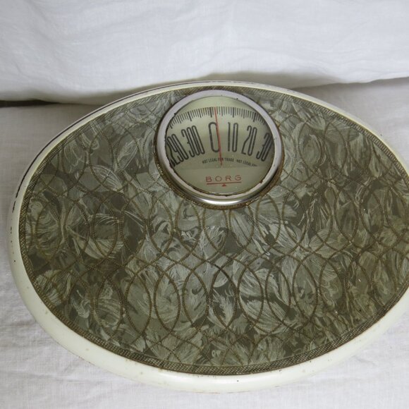 Vintage BORG Bathroom Scale MCM Retro Decor Works 1950's-60's Glass Bubble Dial - Picture 4 of 13